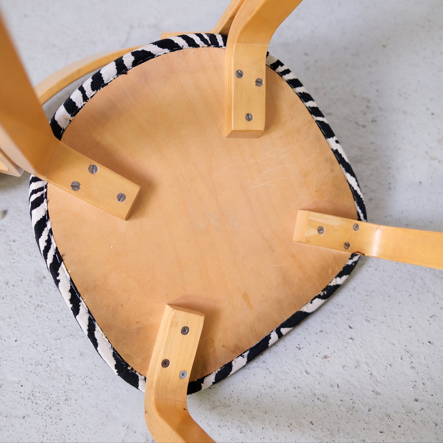 Artek Chair 69 with Zebra Upholstery by Alvar Aalto