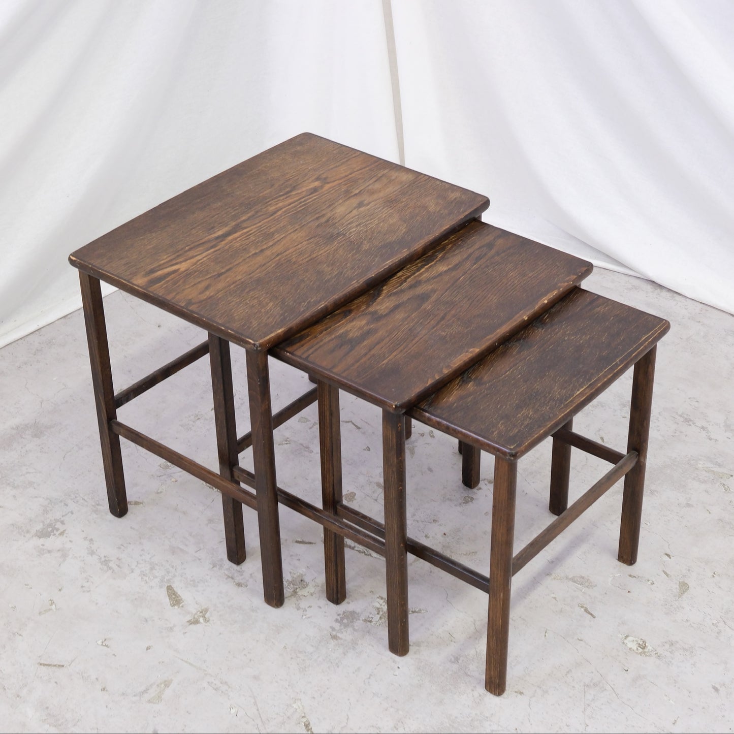 Vintage Dark Wood Nesting Tables
