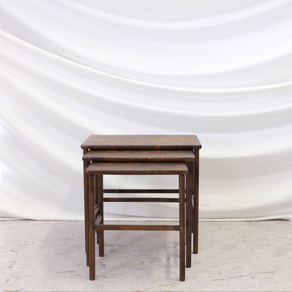 Vintage Dark Wood Nesting Tables