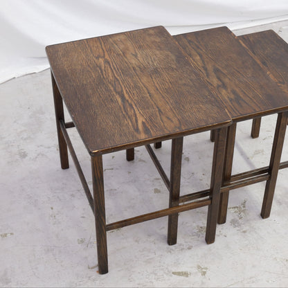 Vintage Dark Wood Nesting Tables