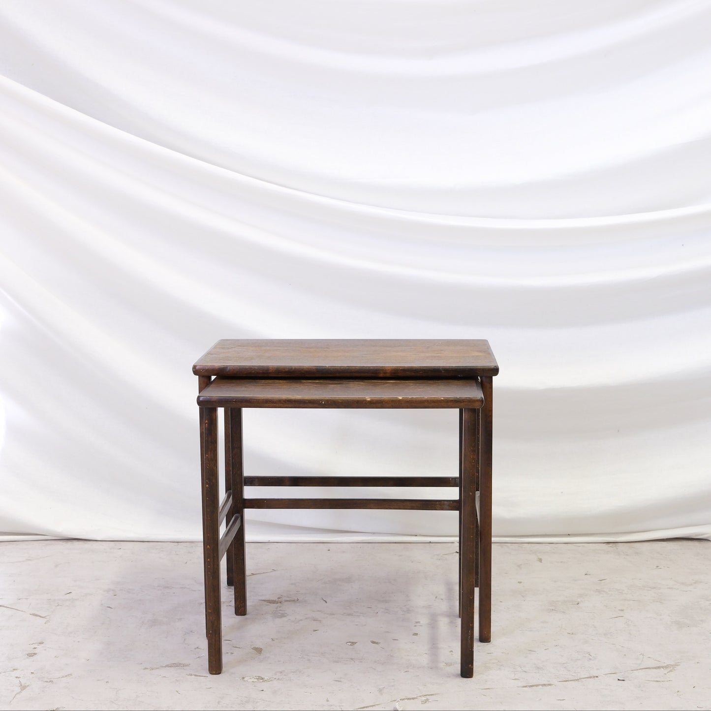 Vintage Dark Wood Nesting Tables
