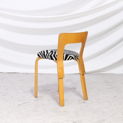 Artek A65 Chairs with Zebra Upholstery - 1950s