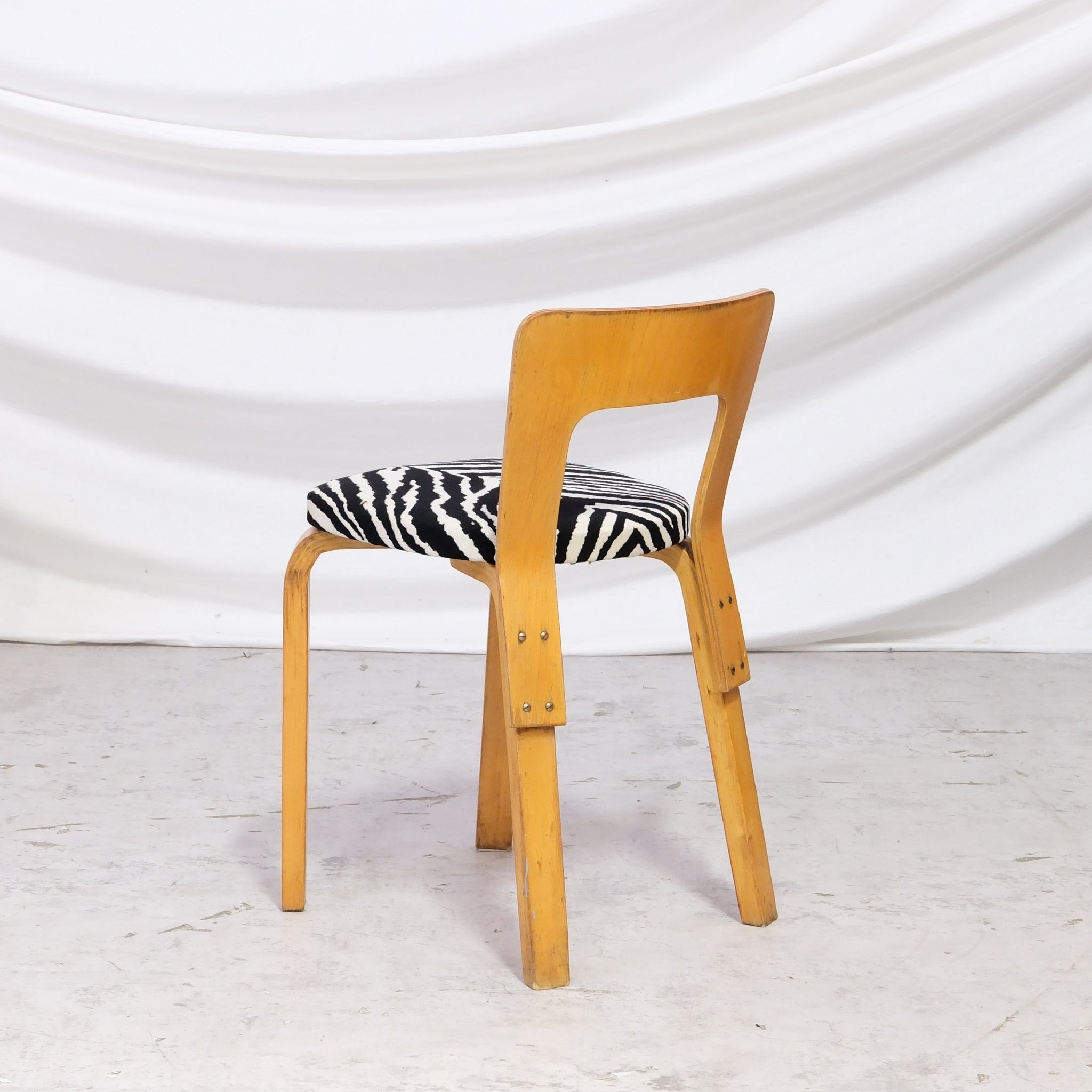Artek A65 Chairs with Zebra Upholstery - 1950s – Pino Interiors