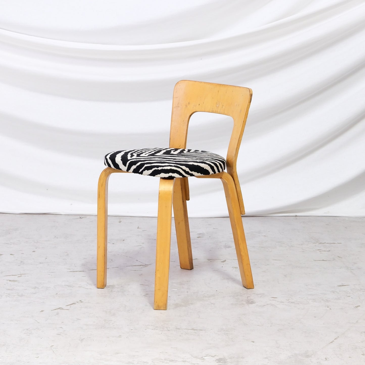 Artek A65 Chairs with Zebra Upholstery - 1950s