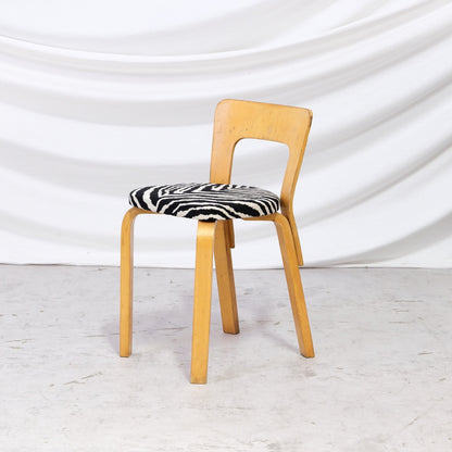 Artek A65 Chairs with Zebra Upholstery - 1950s
