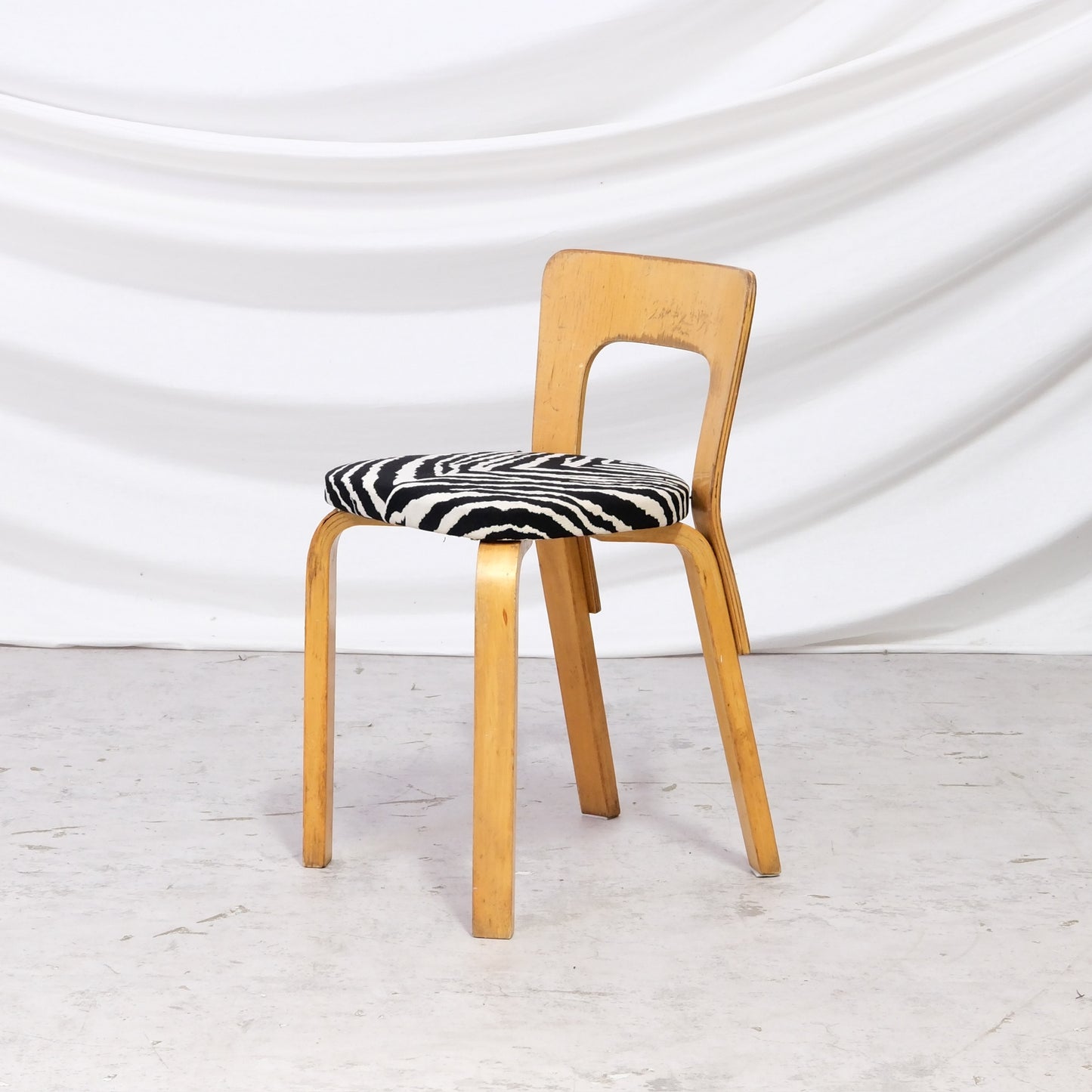 Artek A65 Chairs with Zebra Upholstery - 1950s