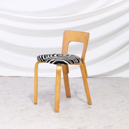 Artek A65 Chairs with Zebra Upholstery - 1950s