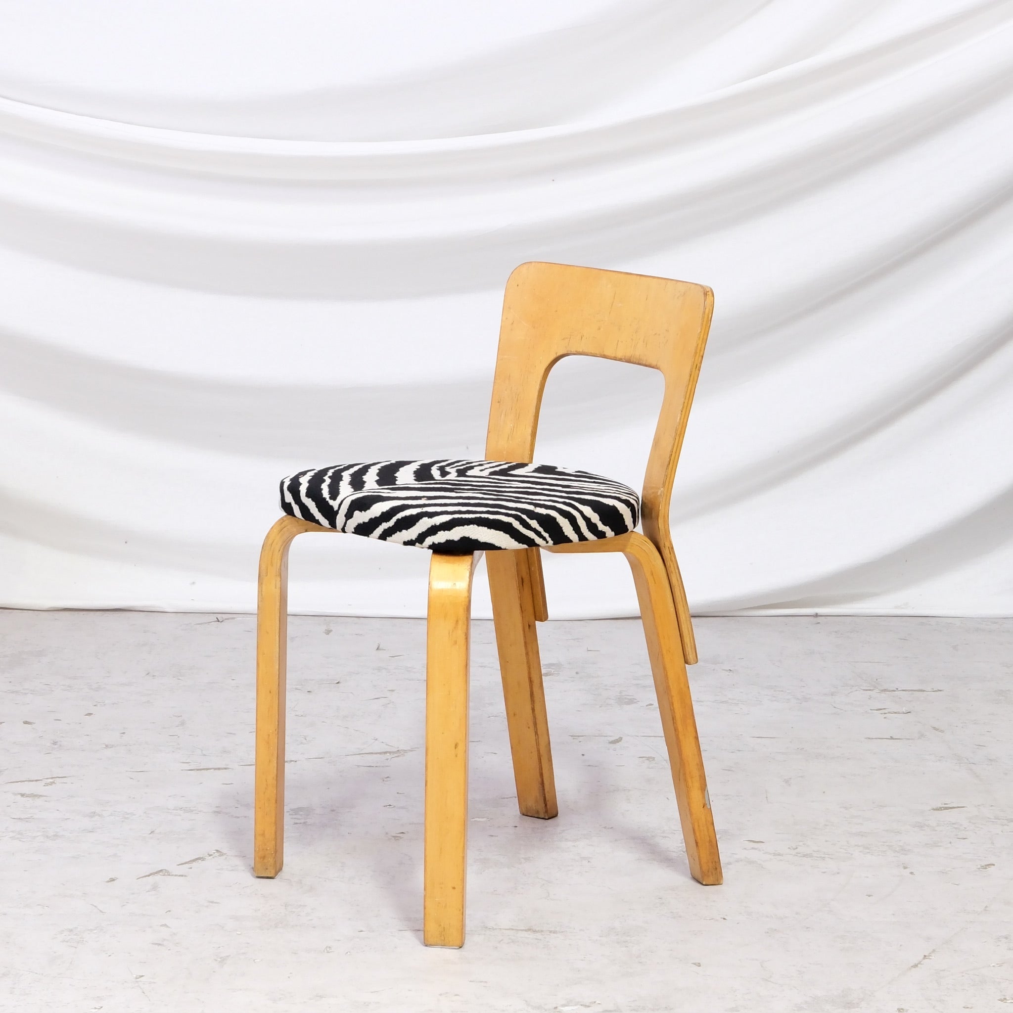 Artek A65 Chairs with Zebra Upholstery - 1950s – Pino Interiors