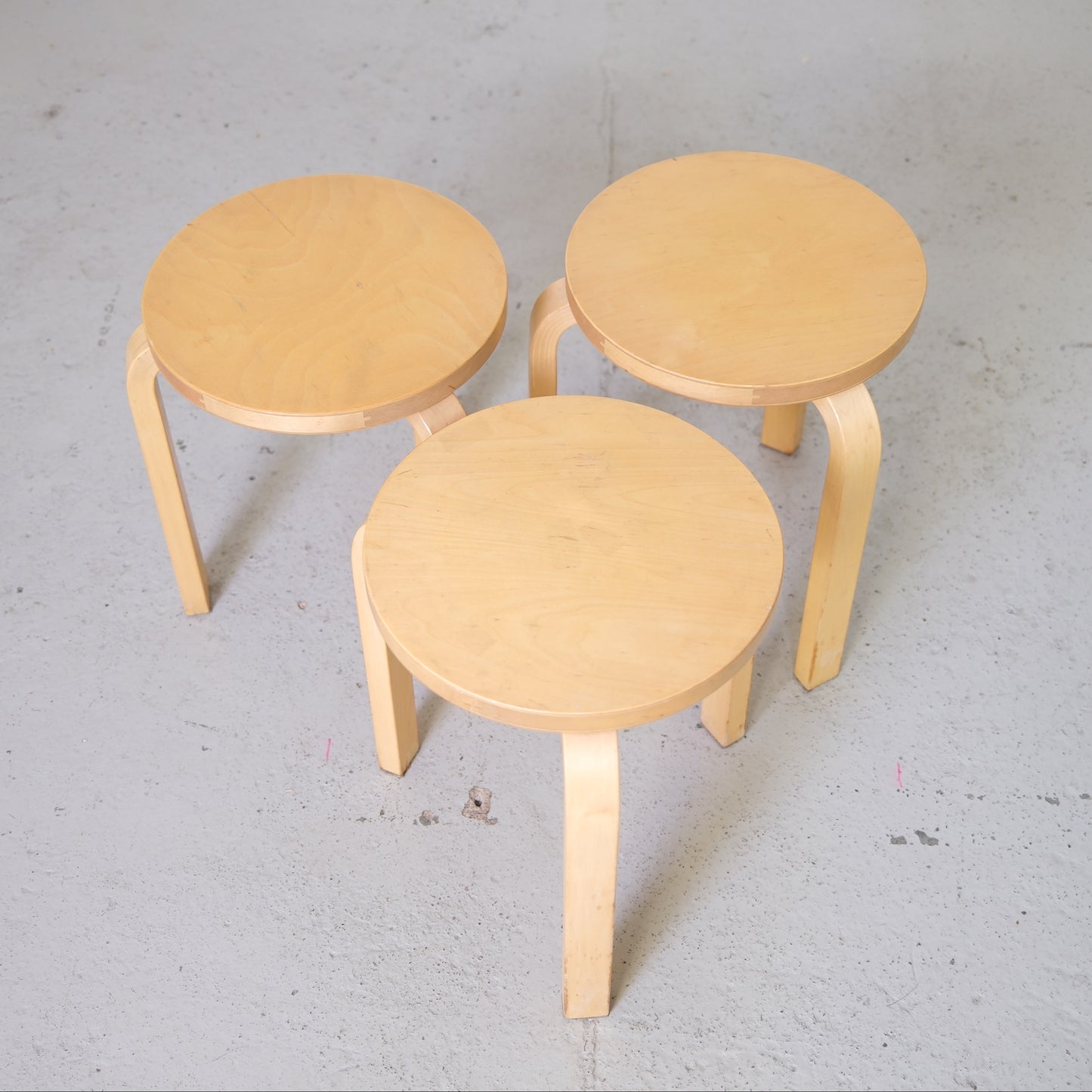 Alvar Aalto Stool 60 for Artek, 1960s Finger Joint Edition