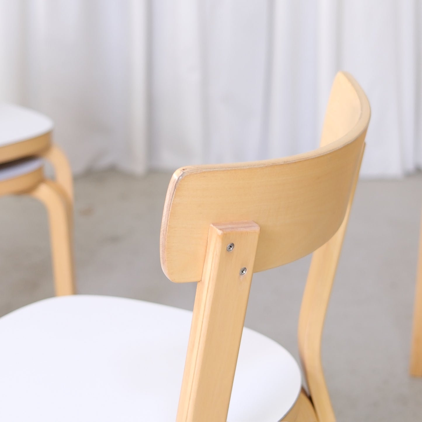 Artek Chair 69 White Laminate by Alvar Aalto