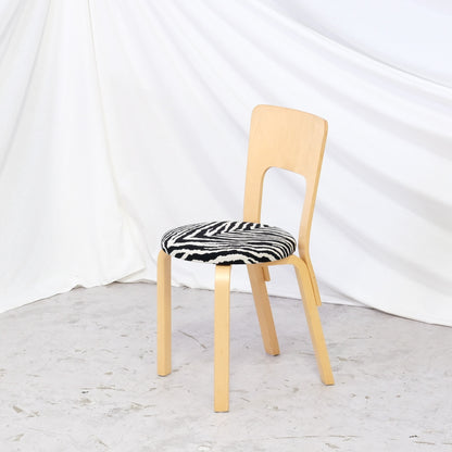 Alvar Aalto Chair 66 for Artek Zebra Upholstery