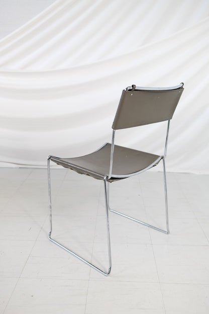 Vintage Italian Chrome Dining Chairs (set of 7)