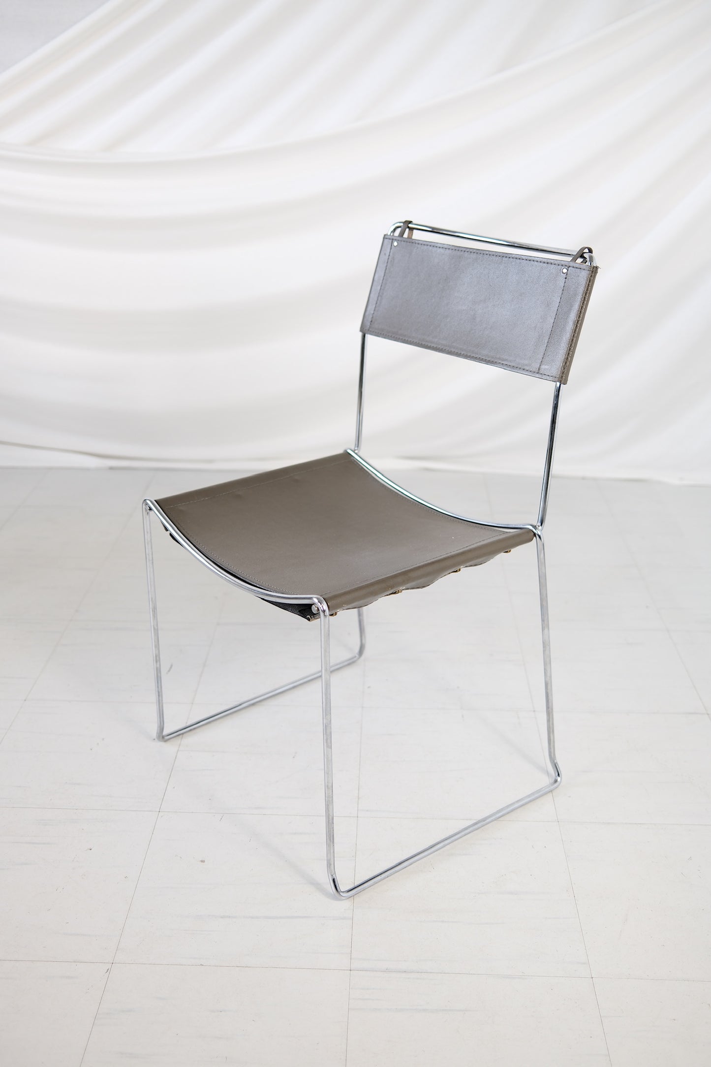 Vintage Italian Chrome Dining Chairs (set of 7)