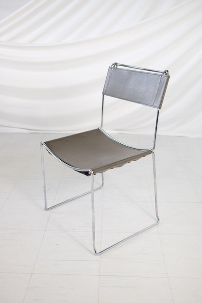 Vintage Italian Chrome Dining Chairs (set of 7)