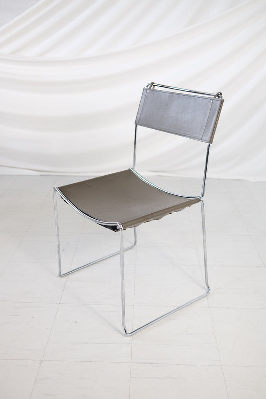Vintage Italian Chrome Dining Chairs (set of 7)
