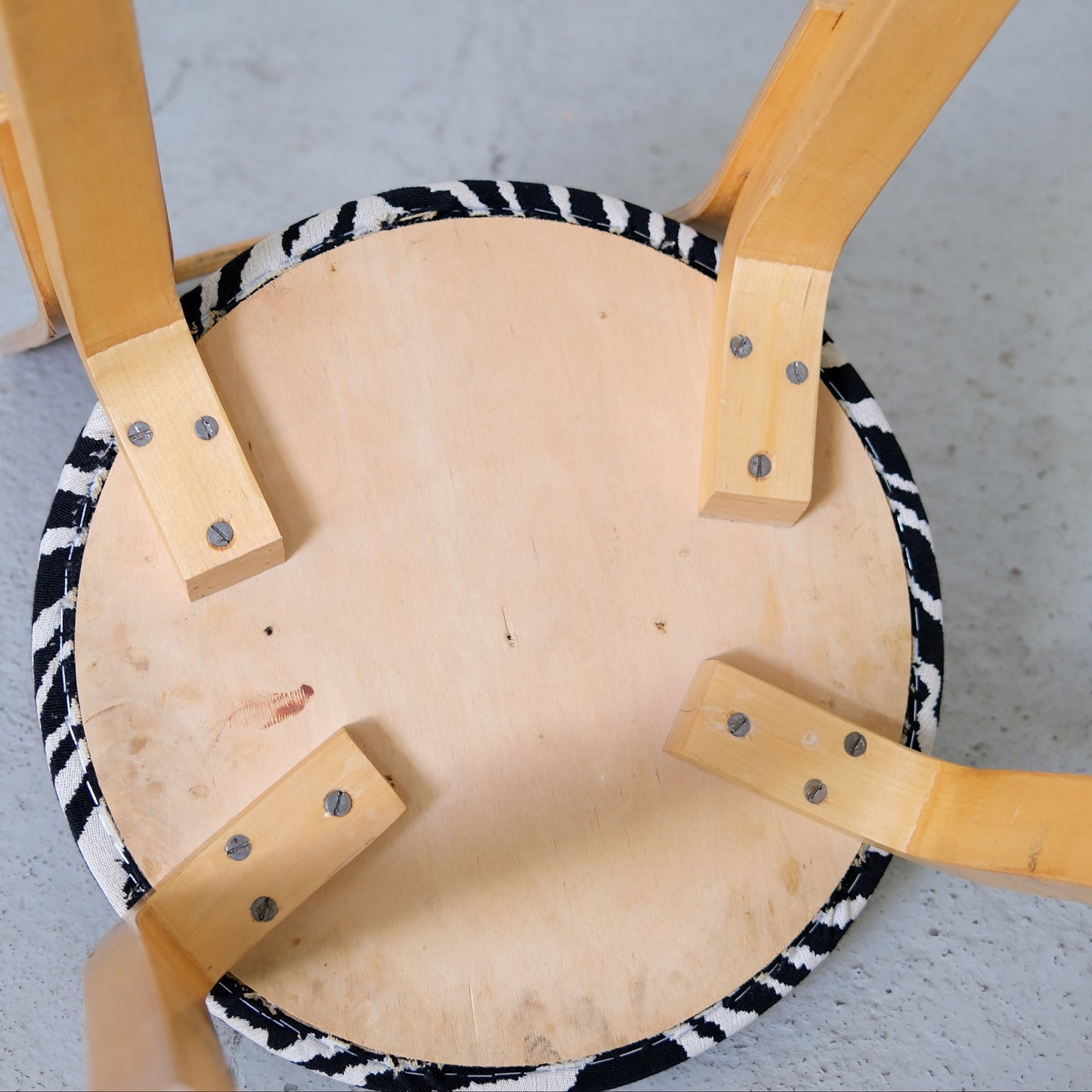 Alvar Aalto Chair 66 for Artek with Zebra Upholstery