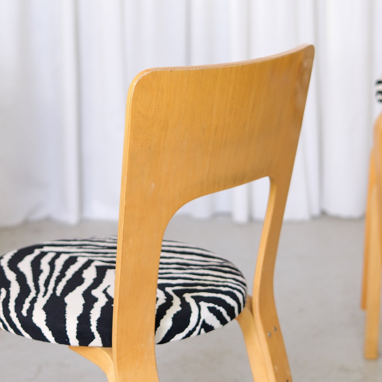 Alvar Aalto Chair 66 for Artek with Zebra Upholstery