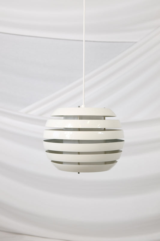 Vintage Danish Ceiling Lamp White Metal, 1970s