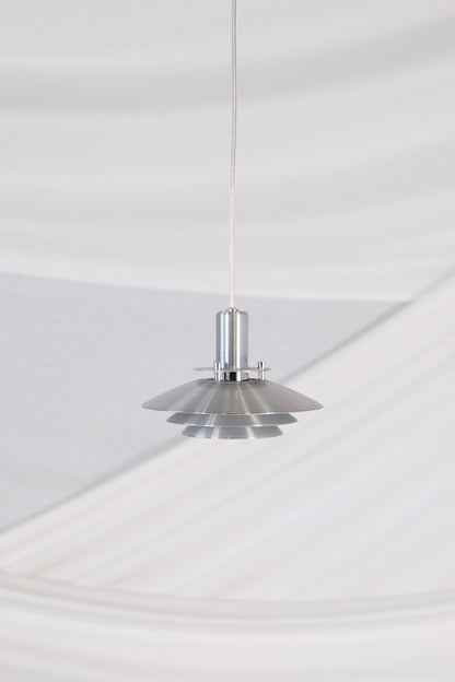 Small Vintage Danish Chrome Pendant Lamps 1970s