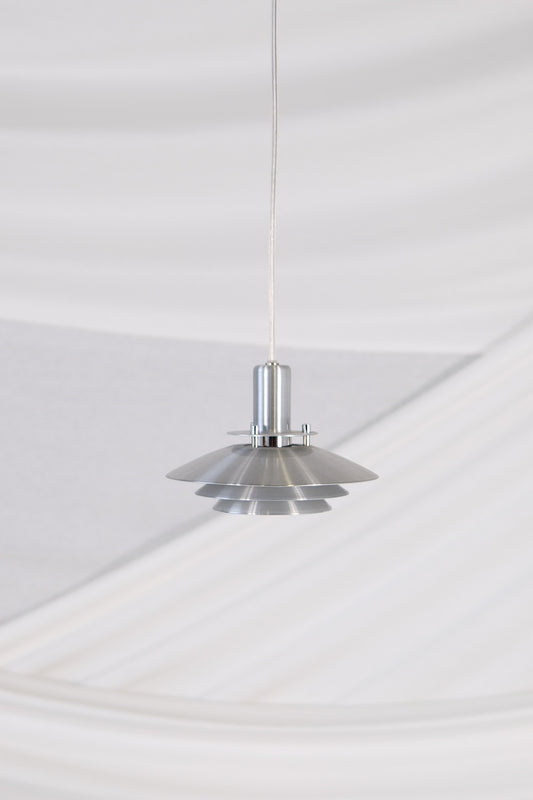 Small Vintage Danish Chrome Pendant Lamps 1970s
