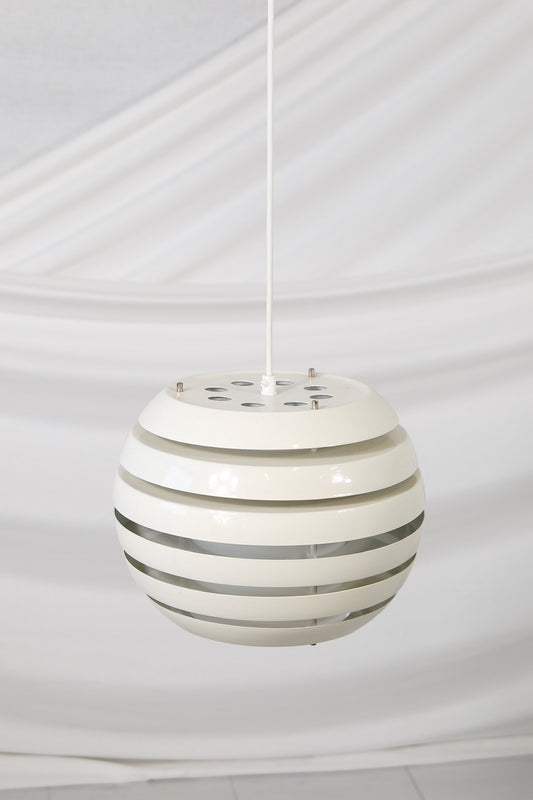 Vintage Danish Ceiling Lamp White Metal, 1970s