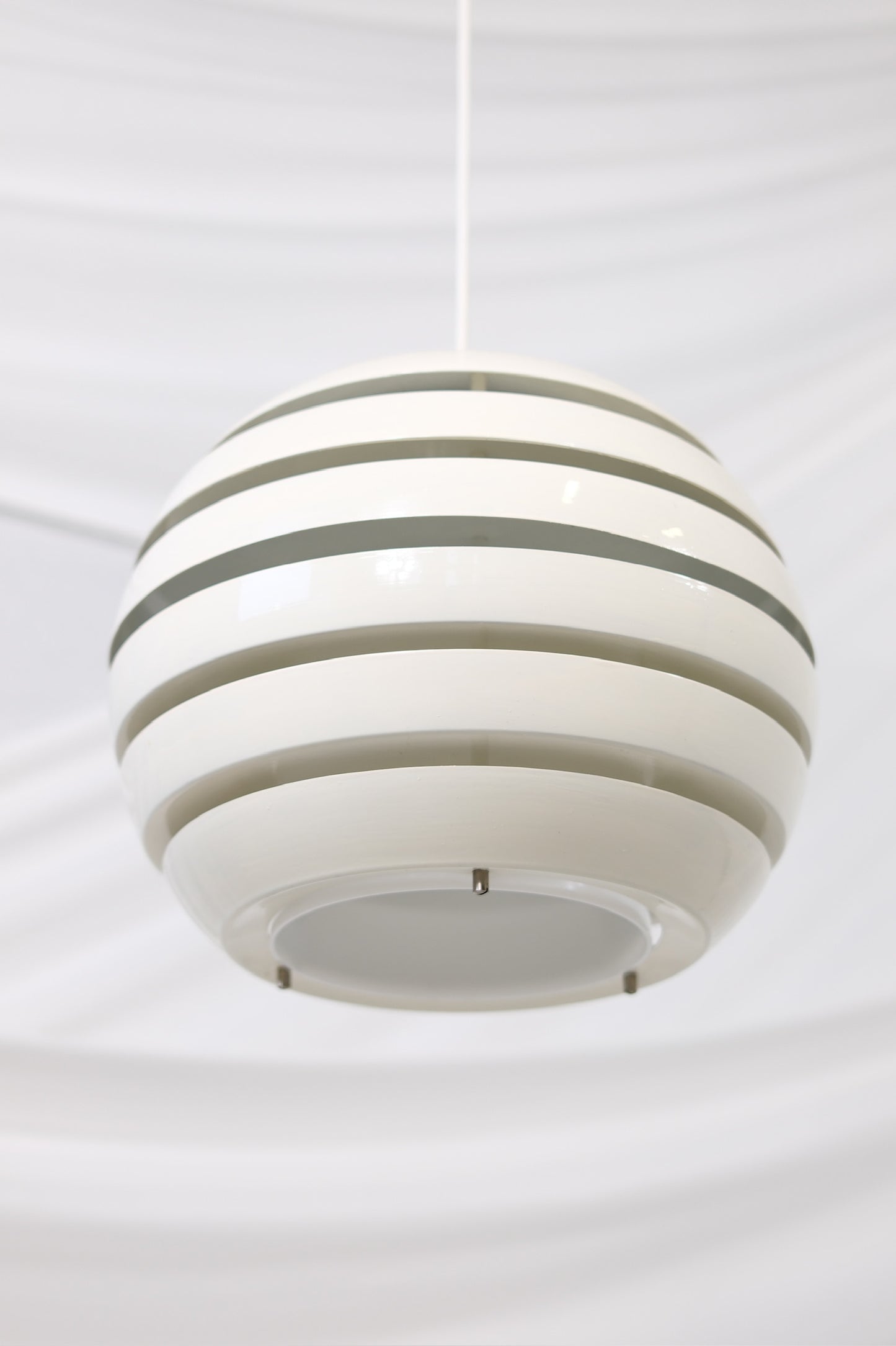 Vintage Danish Ceiling Lamp White Metal, 1970s