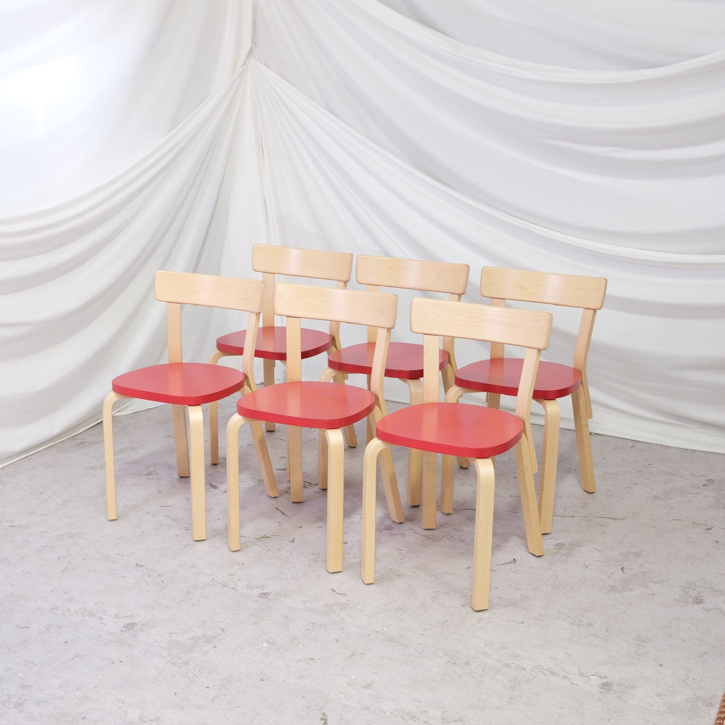 Artek Chair 69 - Birch with Red Seat (2021)