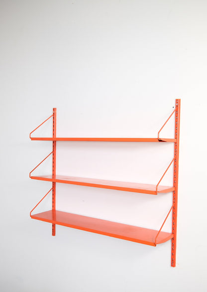 Vintage Danish Orange Wall Shelf