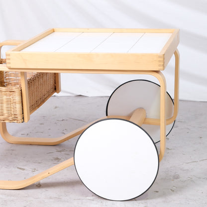 Artek 900 Tea Trolley, White Tiles