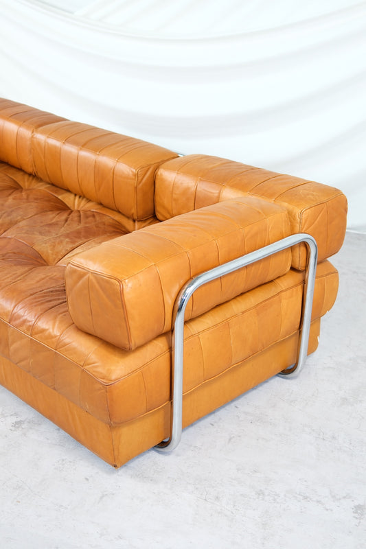 Rare Vintage De Sede Brown Leather Daybed Sofa Bed