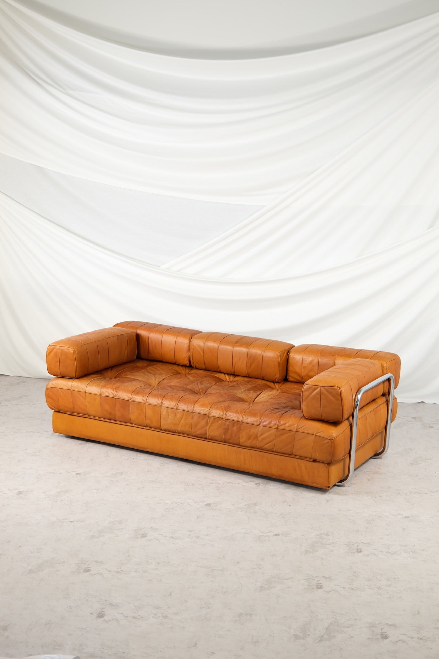 Rare Vintage De Sede Brown Leather Daybed Sofa Bed