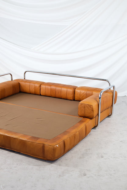 Rare Vintage De Sede Brown Leather Daybed Sofa Bed