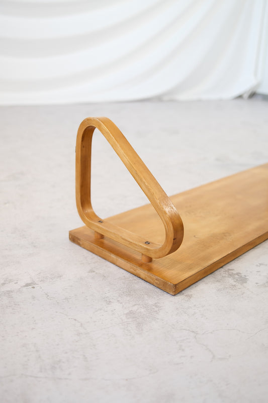 Alvar Aalto Wall Shelf with Pegs, 1930s Early Honey Patina