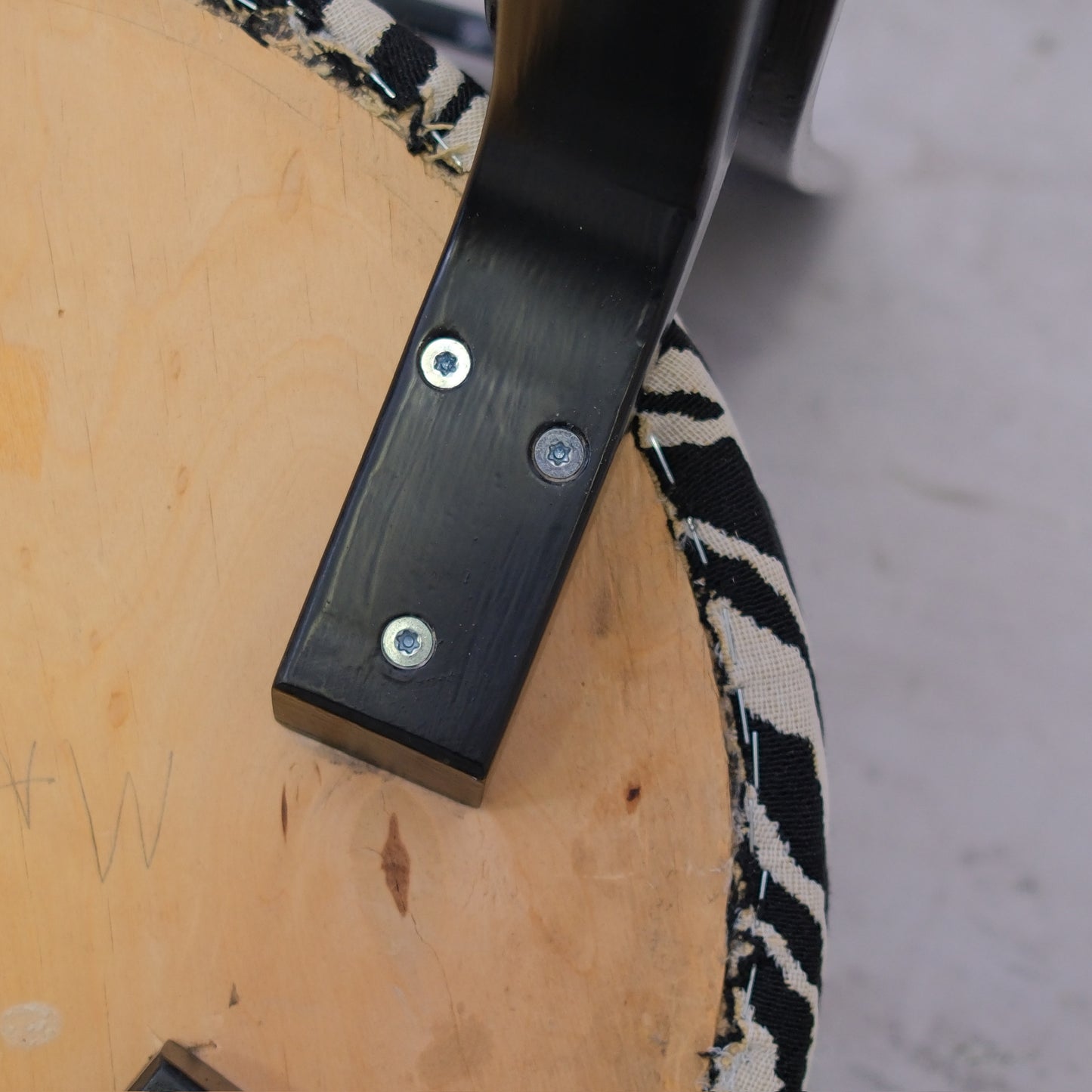 Alvar Aalto Chair 66 in Black with Zebra Upholstery (6 pieces)