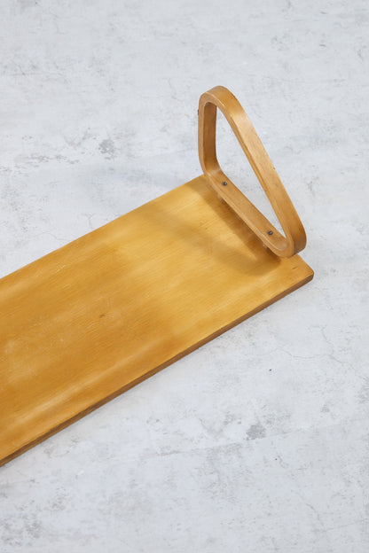 Alvar Aalto Wall Shelf with Pegs, 1930s Early Honey Patina