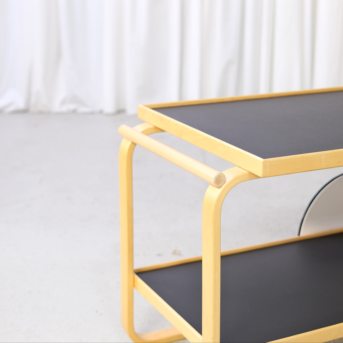 Artek 901 Tea Trolley in Black Linoleum by Alvar Aalto