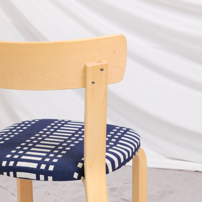 Alvar Aalto Chair 69 Set with Johanna Gullichsen Upholstery