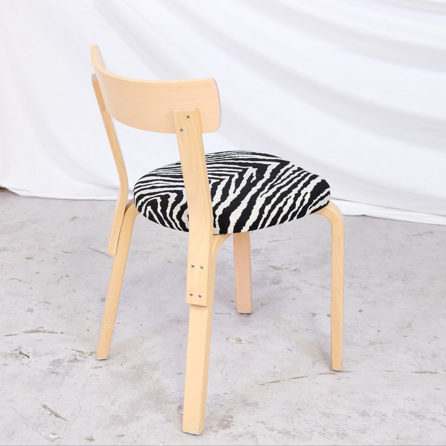 Artek 69 Chairs with Zebra Upholstery