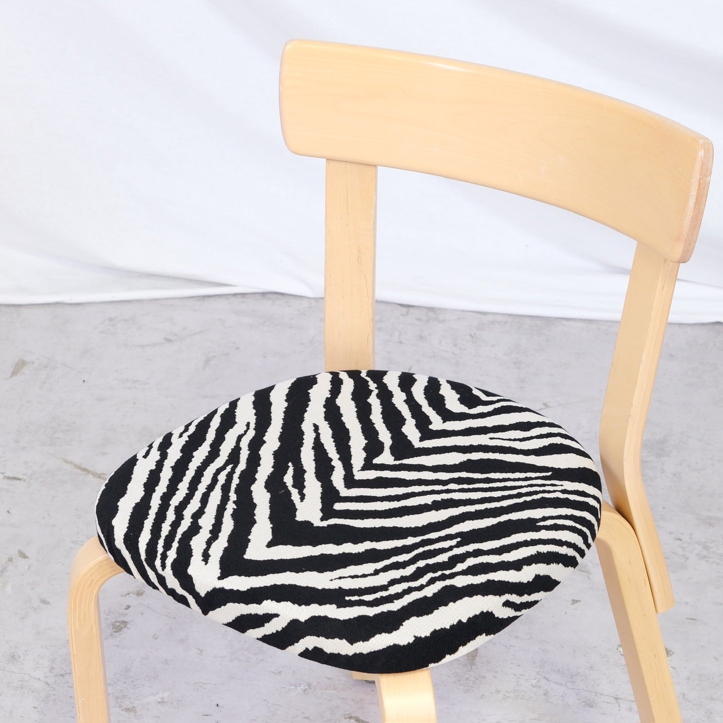 Artek 69 Chairs with Zebra Upholstery