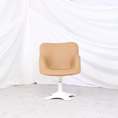Yrjö Kukkapuro 416 Junior Chair for Haimi in Beige Leather