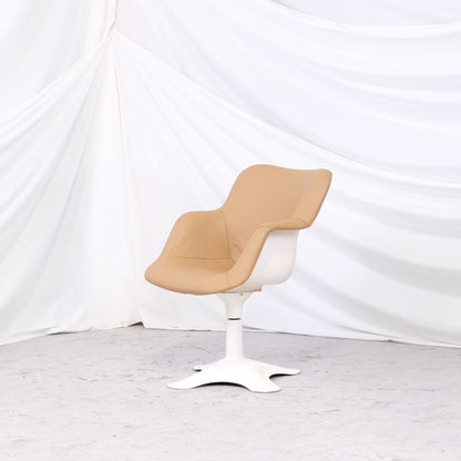 Yrjö Kukkapuro 416 Junior Chair for Haimi in Beige Leather