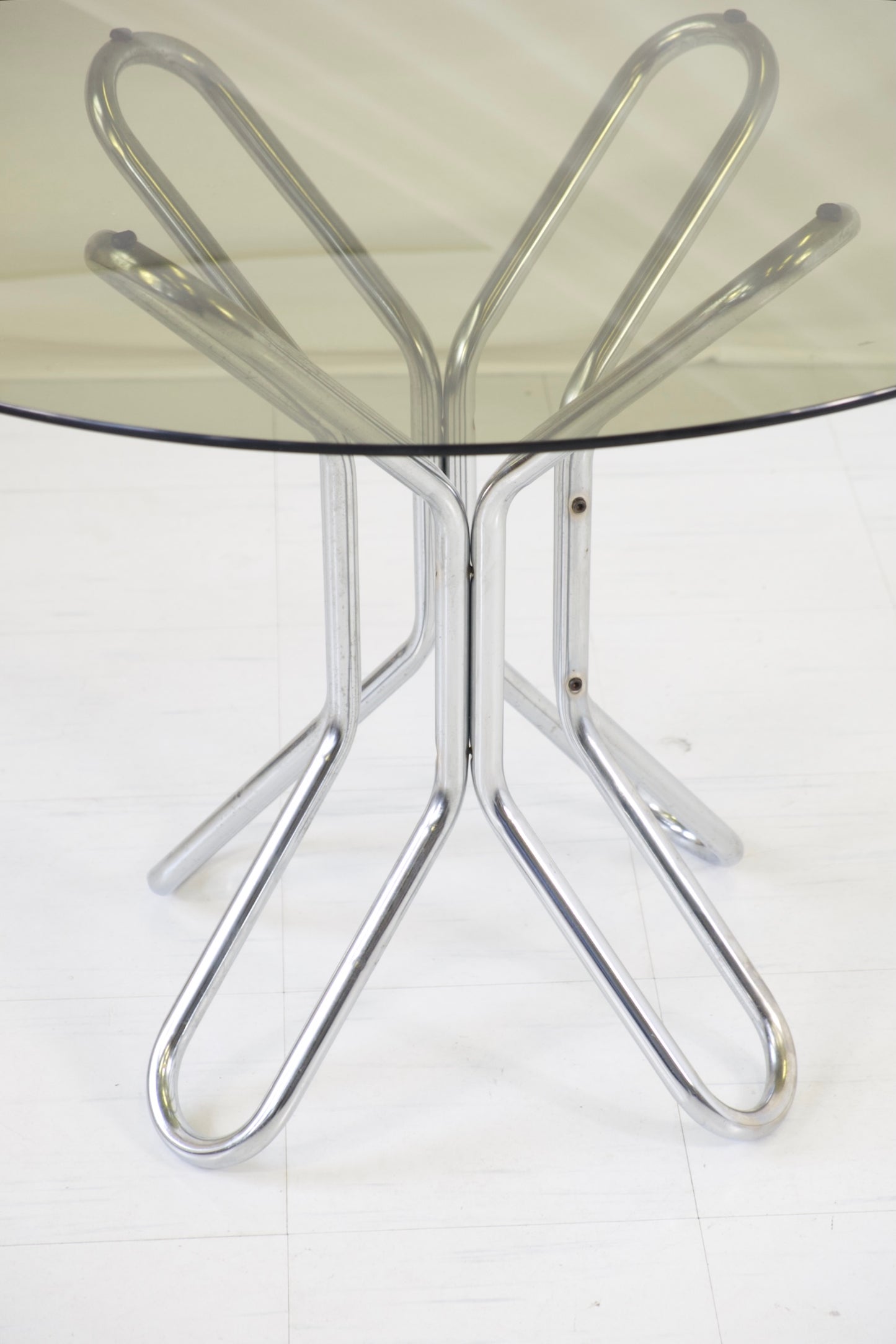 Vintage Chrome and Glass Dining Table