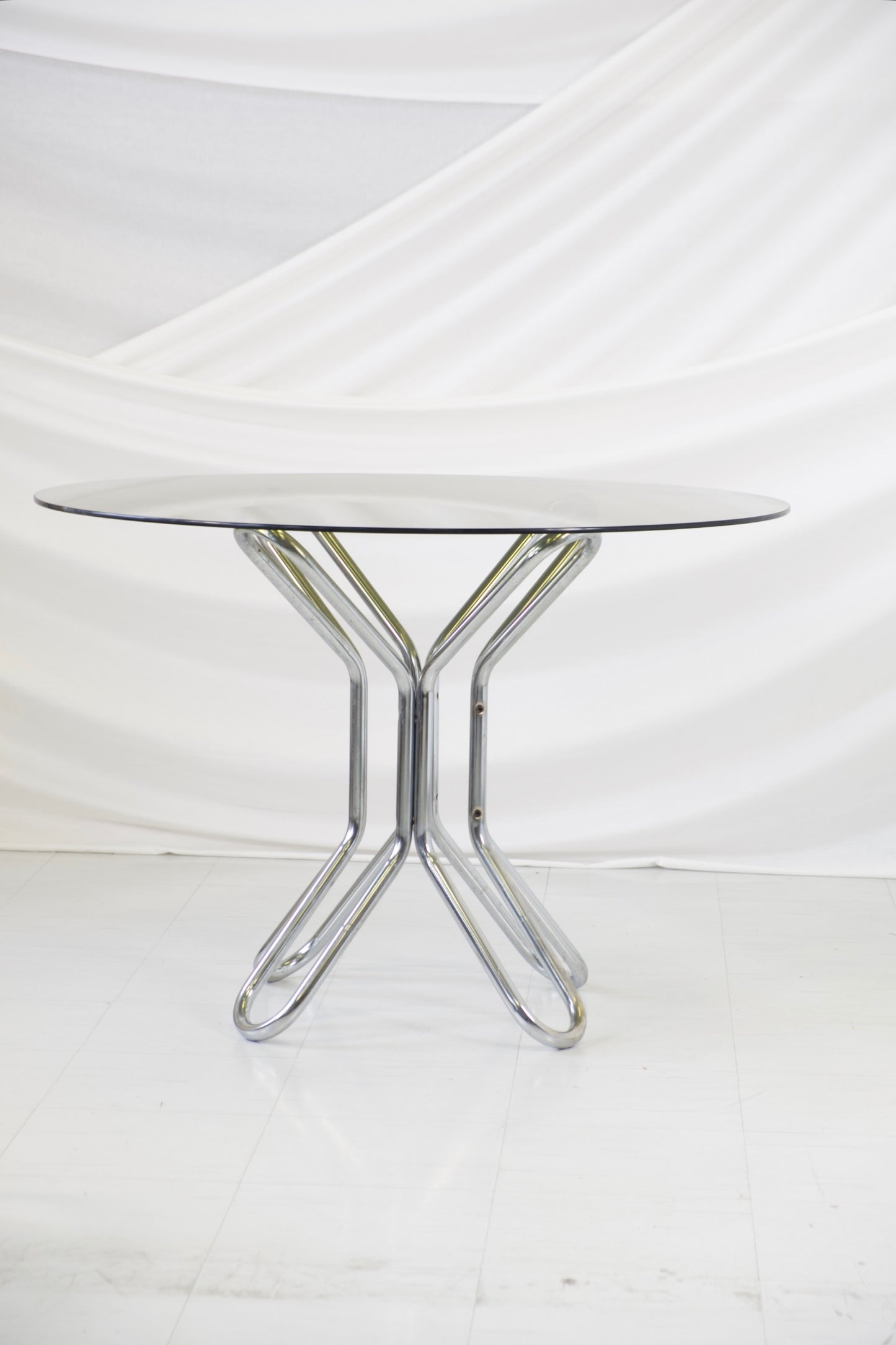 Vintage Chrome and Glass Dining Table