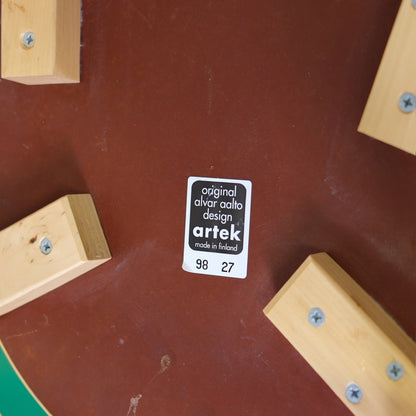 Alvar Aalto Chair 66 - Green Linoleum Seat, 1998