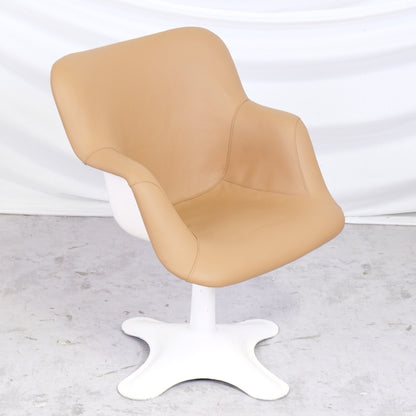 Yrjö Kukkapuro 416 Junior Chair for Haimi in Beige Leather