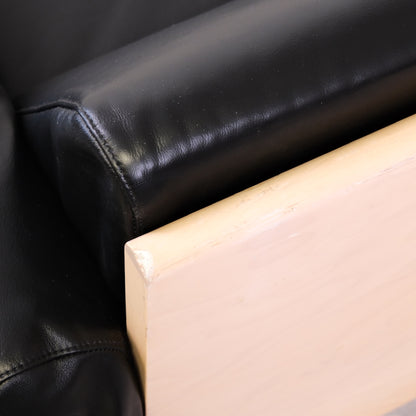 Yrjö Kukkapuro Ateljee 3-Seater Sofa for Avarte in Black Leather