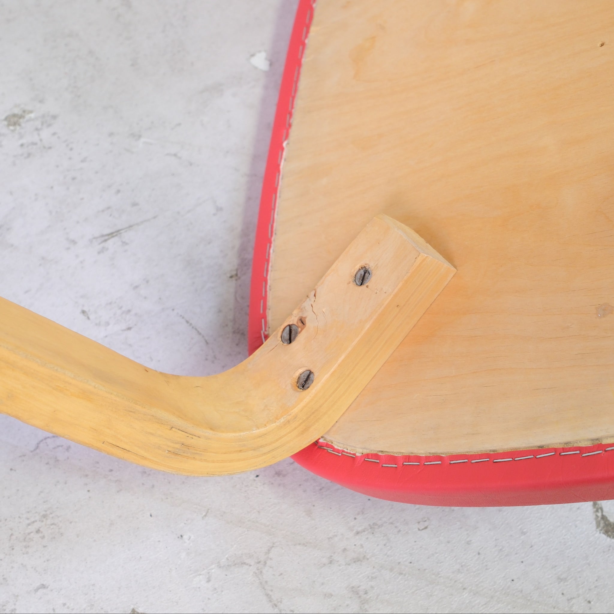 Alvar Aalto Chair 69 with Red Upholstery by Artek – Pino Interiors