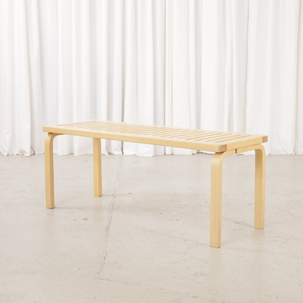 Alvar Aalto Artek 153A birch bench – Opposite angled view