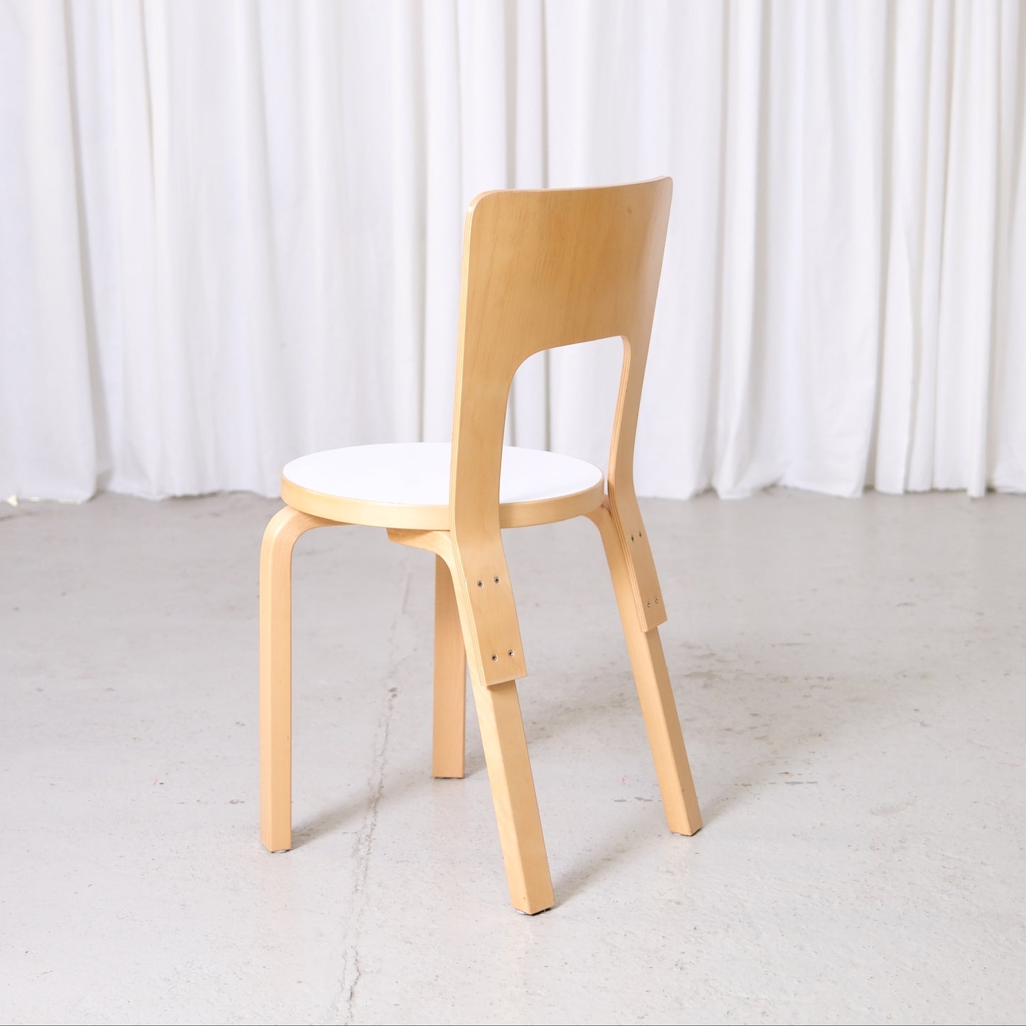 Alvar Aalto Artek 66 Chairs with White Laminate Seats