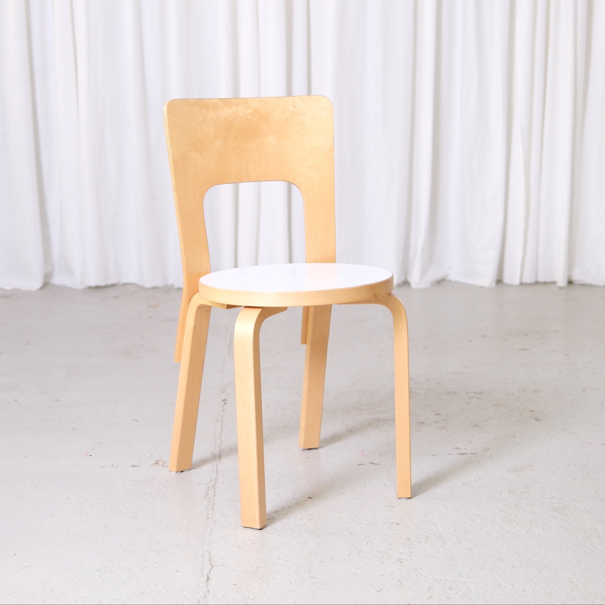 Alvar Aalto Artek 66 Chairs with White Laminate Seats – Pino Interiors